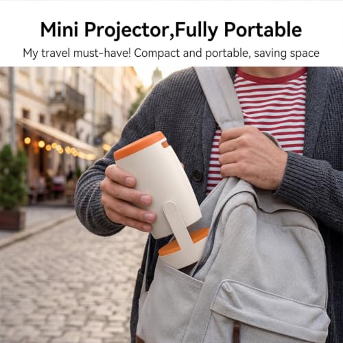 Image of TECHNOVIEW Smart Mini Projector 1080p and 4k Support, Electronic Focus, Auto Keystone, Android, H723 Processor, WiFi 6, Bluetooth, 180 Rotatable Stand, App Support, Built-in Speaker