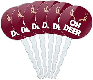 Oh Deer Cupcake Picks Toppers Decoration Set of 6