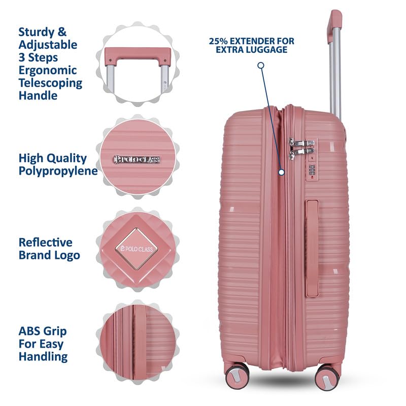 Image of Polo Class 2Pc Set Trolley Bags (24 /28 inch) - Pink