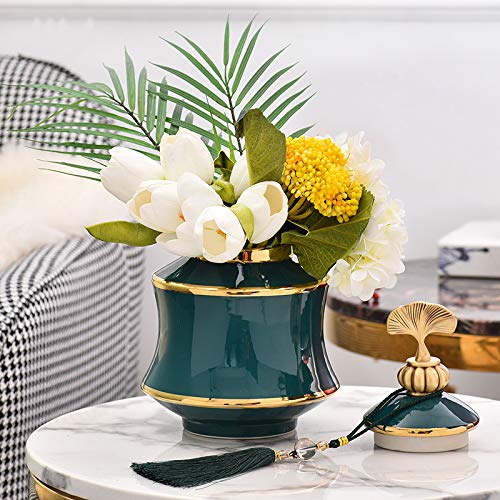 Keramische Vaas Wijnkast Woonkamer Tv Teller Vaas Gedroogde Bloemen Imitatie Bloem Decoratieve Vaas 37x20 Cm, 27x17 Cm, 2 Stuks - Afbeelding 7