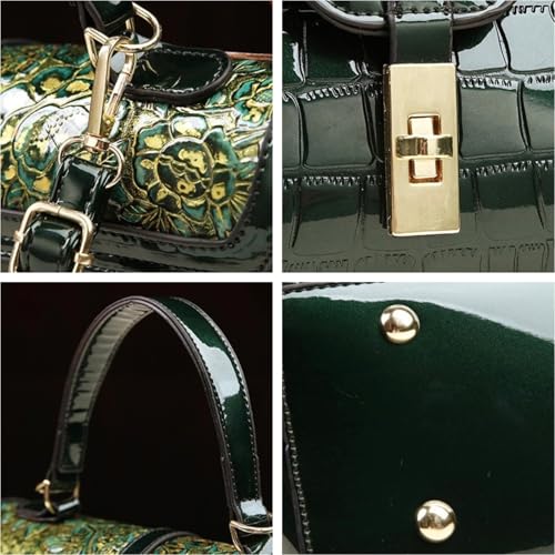 Bolso satchel vintage de cuero sintético para mujer miniatura 4