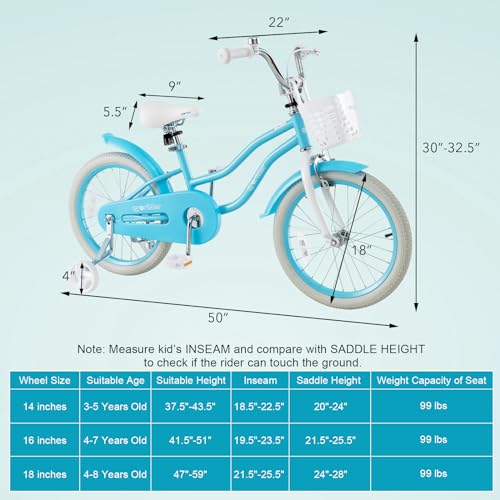 Image of BABY JOY Kids Bike, 12 14 16 18 20 Inch Boys Girls Bike w /Removable Basket