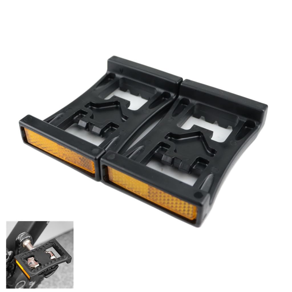 SPD Pedals to Flat Pedals Adapter for Shimano SM-PD22 M540 M520 – Set of 2 – Convert Clipless Pedals to Platform Pedals with Reflectors – Easy Clip-On, No Tools Needed – Durable Composite Material