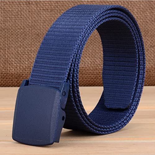 Image of Men Blue Nylon Leather Belt For Casual And Partyware