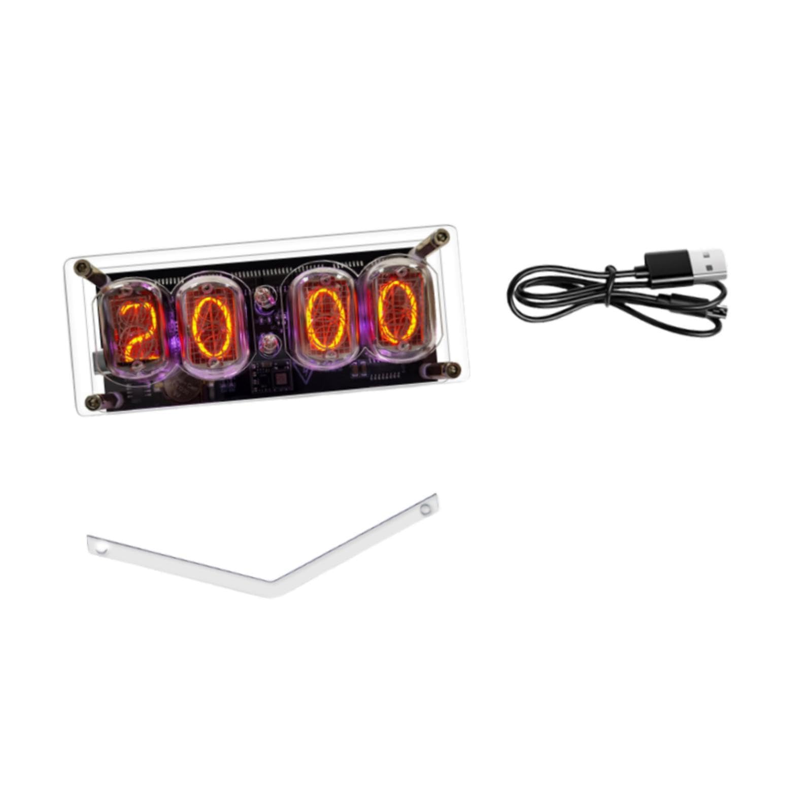 Reloj de Tubo Nixie para Dormitorio, Alimentado por USB, Despertador Digital para El Hogar, Decoración.