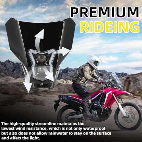 Image of Dirt Bike Headlight,Motorcycle Head Light Universal for CRF450R CRF450L CRF450RX CRF250L CRF250L RALLY CRF300L CRF300L RALLY CRF250R CRF250F Black