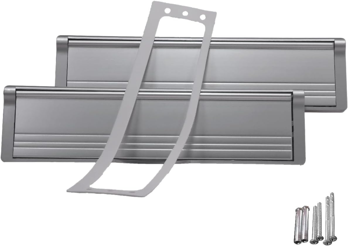 10.75" Insulated Universal Telescopic Satin Silver Flap on Silver Frame Mail Slot Mailbox