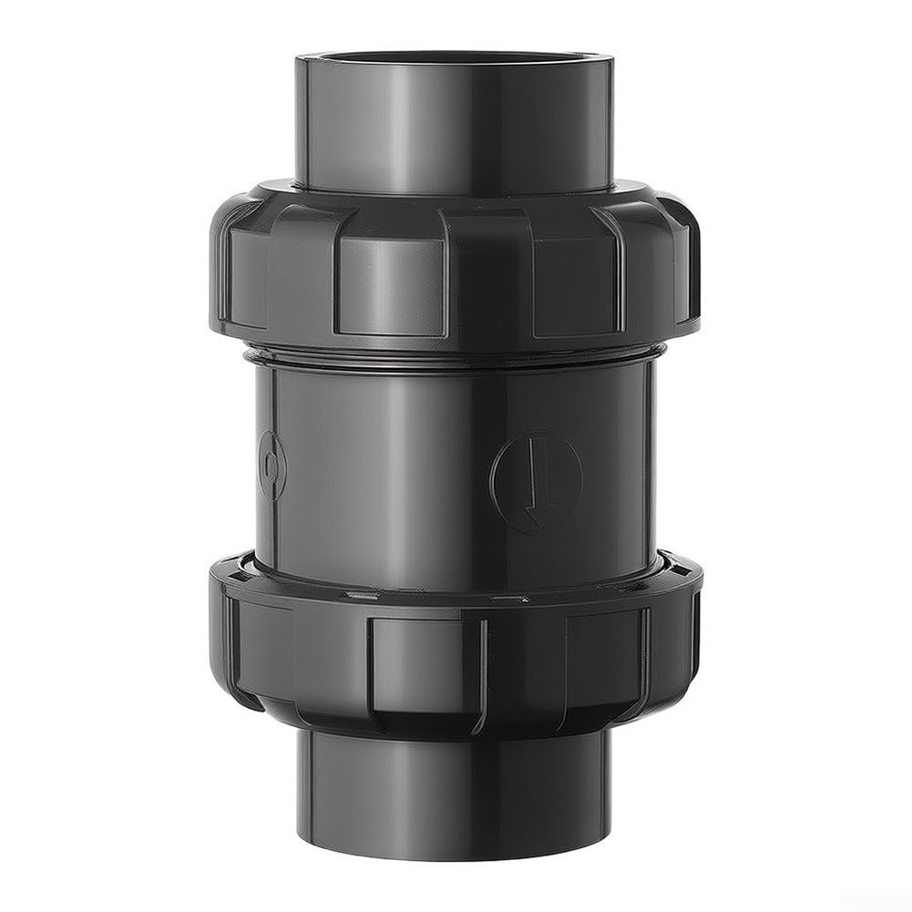Válvula Antirretorno PVC 1.5 Pulgadas Unión Verdadera Slip Sch80 para Piscina y Riego Flujo Completo