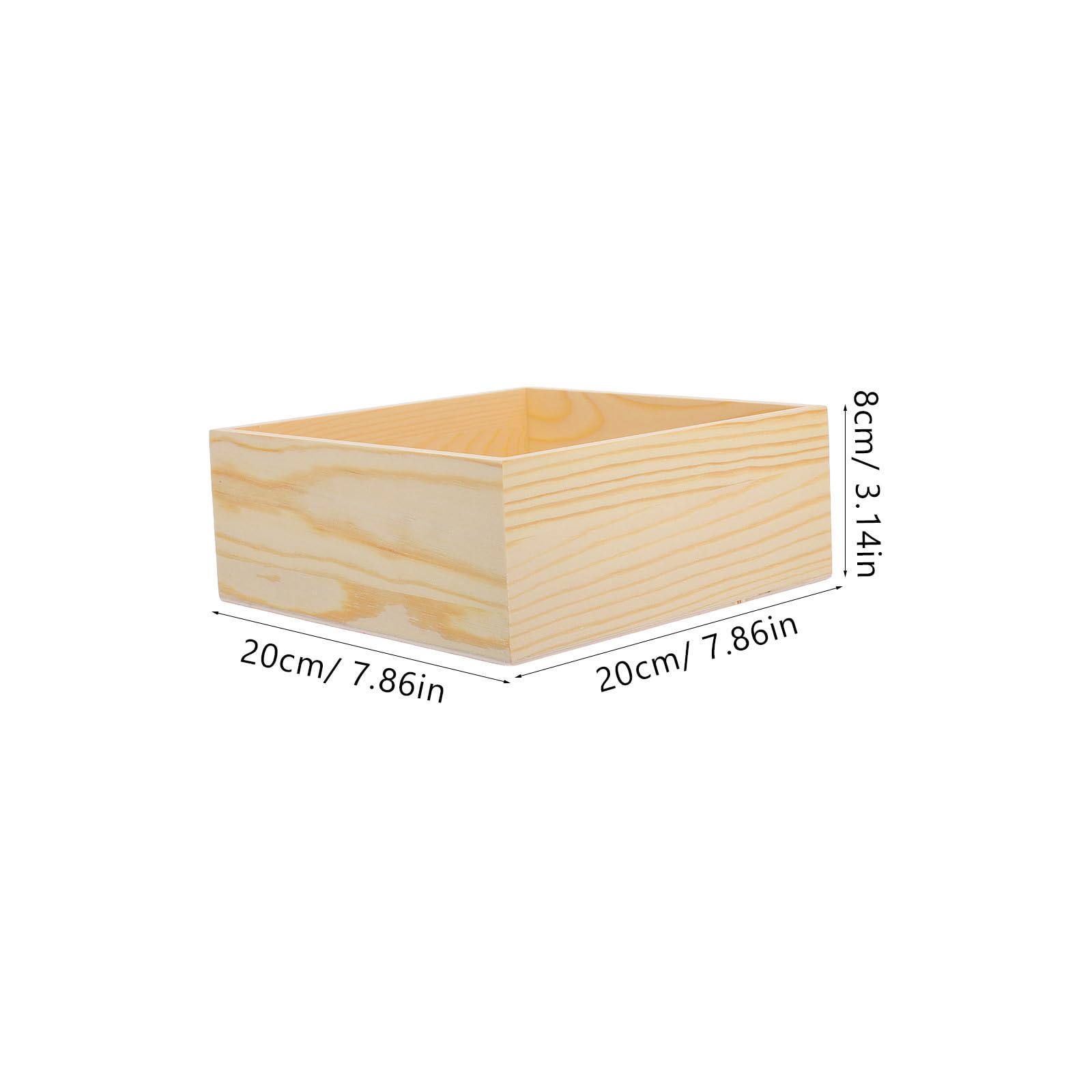 Angoily Holzkiste Ohne Deckel 20X20X3.15In Quadratische Holzbox 2Er Set Für Büroorganisation Bastel Aufbewahrungsbox Und Heimdekoration