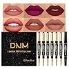 6Pcs-Lip-Liner-and-Lipstick-SetDNM-Double-Head-Matte-Mat-Lipstick-24H-Lip-Liner-2-in-1-Makeup-Set-for-Black-Women-Waterproof-Long-Lasting-24-All-Day-Dark-Red-Lipstick-Matte-Gift-Kit-with-Lipliner evpct 6Pcs Lip Liner and Lipstick Combo Set, DNM 2-in-1 Waterproof Lipstick and 24H Lip liner Set for Women, Antique Rose Chestnut Nude Dark Brown Matte Lipstick Pen with Lip Liner Set Long Lasting 24