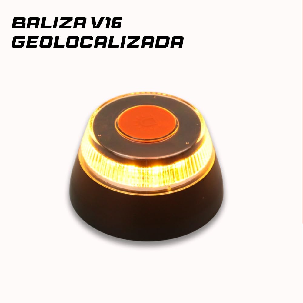 M MODAUTO Luz Emergencia V16 Homologada por la DGT con Geolocalización, Baliza V16 Conectada DGT 3.0, V16 Homologada DGT. Datos Incluidos señal hasta 12/2038 (NEGRO, 1-Unidad)