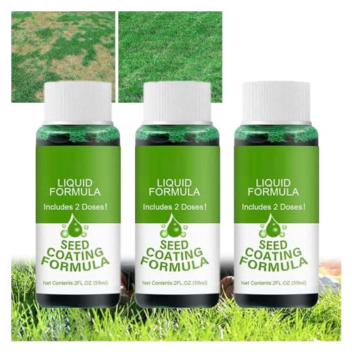 Greenrevive Hydroseeding Lawn Solution, Hydroseeding Spray for Grass, Hydro Seeding for Lawns, Home Hydroseeding Kit, Liquid Grass Seed Spray for Lawn, Restoring Garden Lawn Dry Spots (3PC)