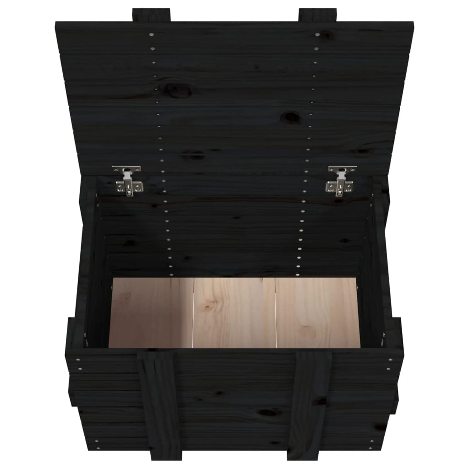 824997 Contenitore Portaoggetti Nero 58x40,5x42 cm Legno Massello Pino Testata in Legno,Testata Letto Matrimoniale Muebles Dormitorio Spalliera Letto Testiere per Letto Matrimoniale