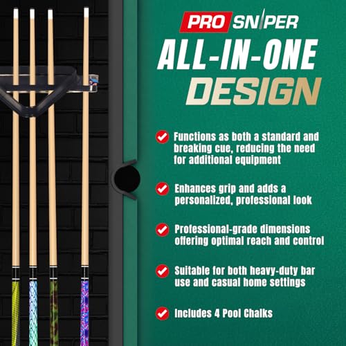 Prosniper Premium Pool Sticks Set of 4 | 58-Inch, 19-Oz Canadian Maple Pool Cue with Low-Deflection Shaft & 4 Extra Chalks | Pro-Grade Billiard Cue for Home & Bar Play - Image 5