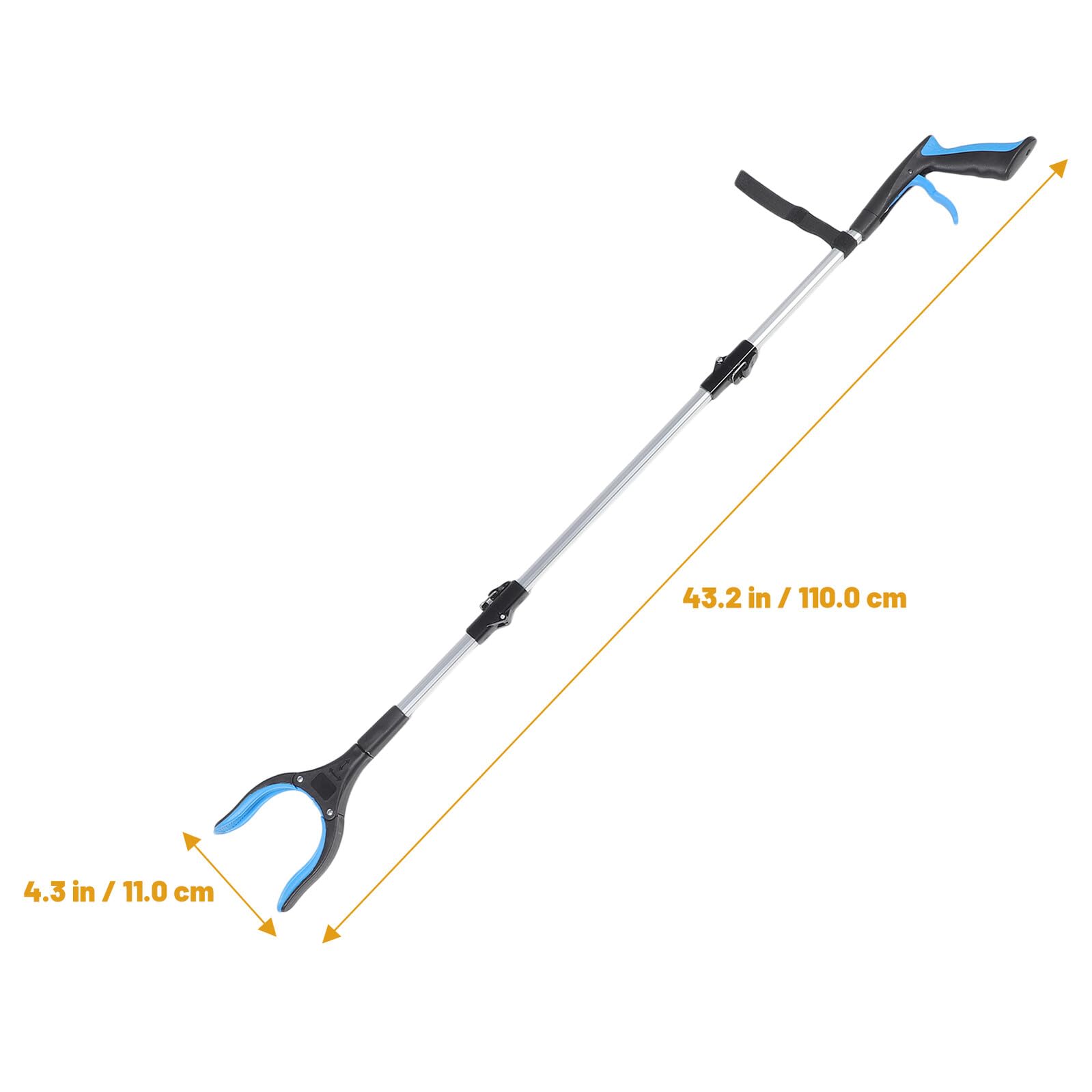 Pinza Raccogli Rifiuti Pieghevole a Tre Sezioni Blu