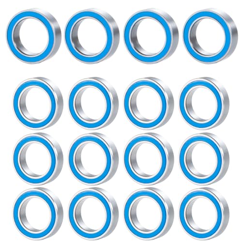 BRKRC Steel Rubber Sealed Bearing Kit 16pcs RC Bearings Compatible with Losi 1/18 Mini LMT 4X4 Brushed Monster Truck RTR Upgrade
