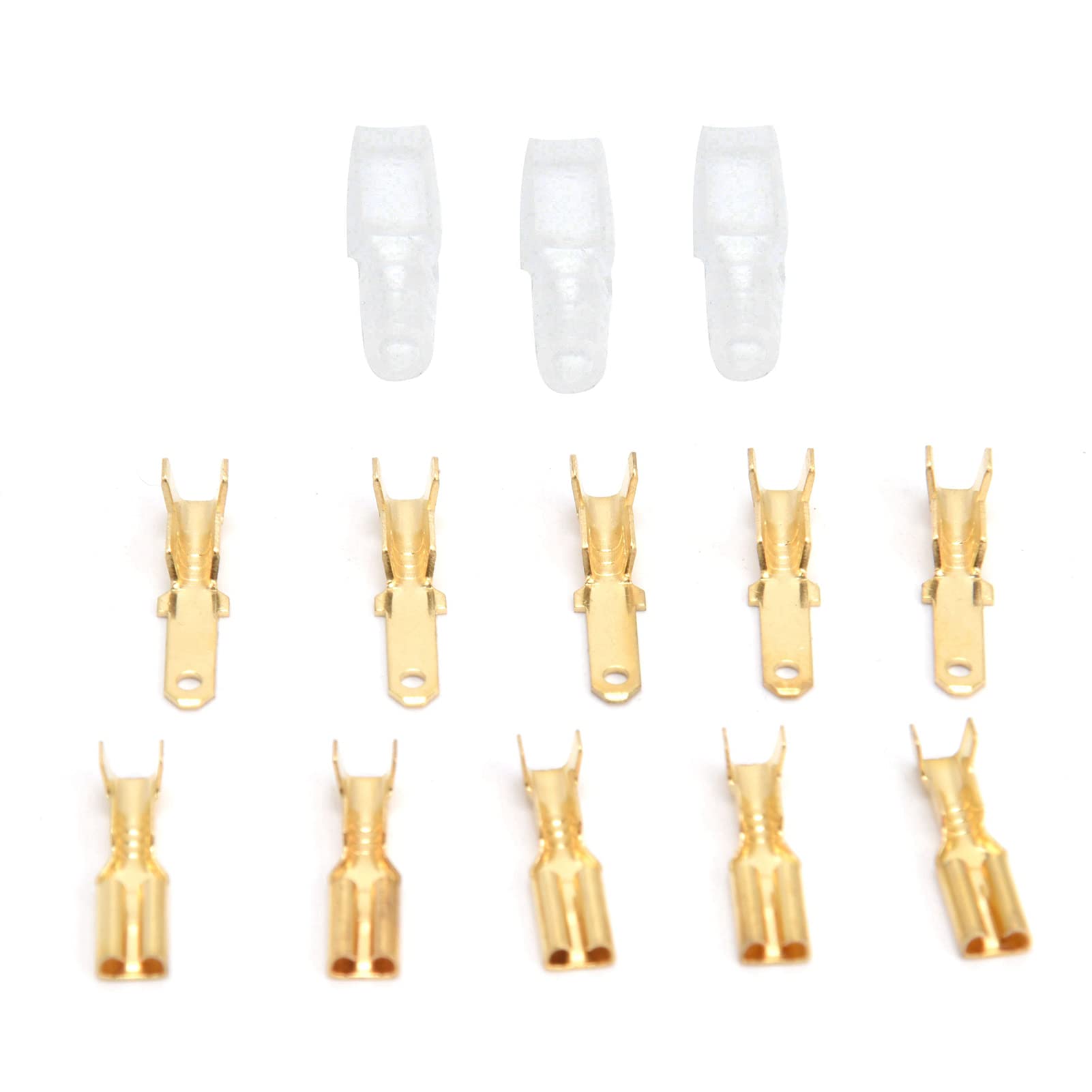 Brass Spade Connectors, 2.8mm Male Female Spade Connectors Transparent Crimp Sleeve Brass for Various Equipment Switches for Electronic Components with Pins