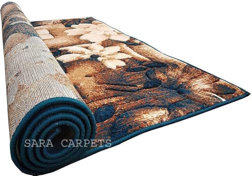 Image of Soft Thick Geometric Acrylic Washable Anti Skid Carpet. for Living Room Bedroom. Hall Size 9 x 12 feet (150X210 Cm) Multi D41