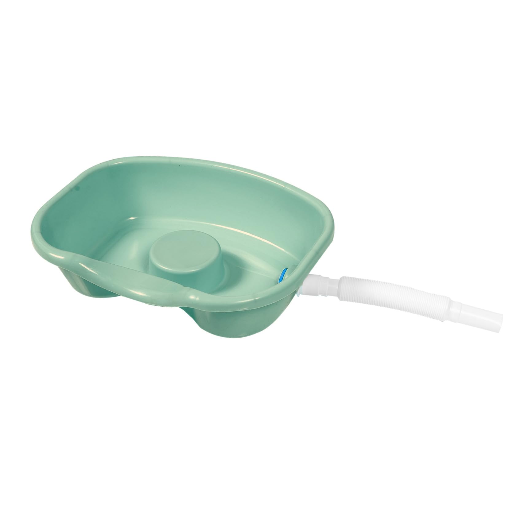 MAGICLULU Lavatesta Portatile per Persone Allettate, Lavabo Ergonomico in Plastica Verde Pistone Blocca Scarico, Ciotola per Shampoo Casa, Assistenza Anziani, Donne Incinte