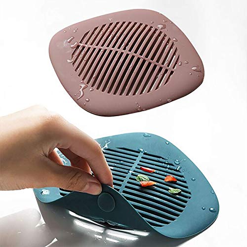 Scarico a pavimento Coperchi di scarico per doccia Scarico tubo in silicone Tappo raccogli capelli con ventosa per bagno Cucina Vasca da bagno Lavello Filtro Tappo Scarico a pavimento Coperchio (Color