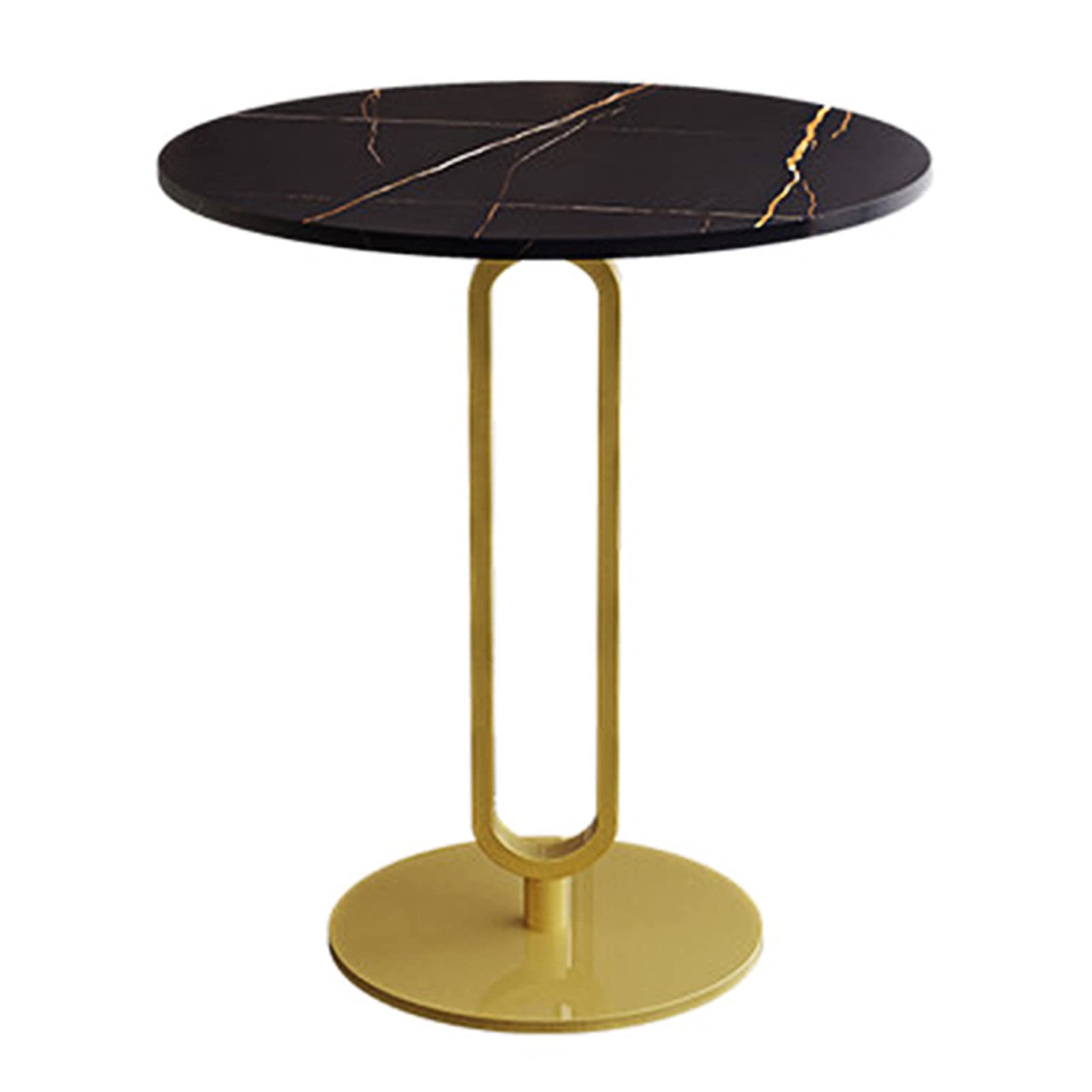 Round Coffee Table Slate Modern Side Table Living Room Metal Small Round Table Bedroom Bedside Table Corner Table Balcony Coffee Table Snack Table Leisure Table (Size:40x55cm,Color:Gold)
