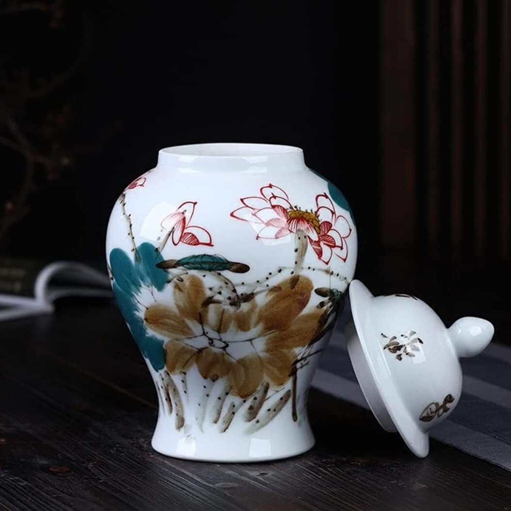 Vintage ceramiczny słoik na imbir z pokrywką, chińska tradycja