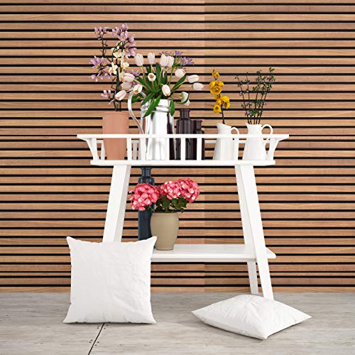 Image of DWELLSINDIA Self Adhesive Wallpaper Peel & Stick, Waterproof, Scratch Resistant (41cm x 244cm) (Horizontal Strip Wood Design)