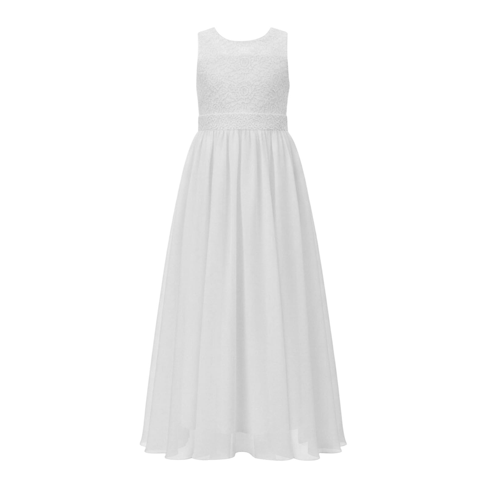 Abiti Ragazza Senza Maniche Girocollo Vestiti Bambine e Ragazza Elegante Colore Solido Linea A Abito Lunghe Estivo Larghi Morbidi Comode Casual Spiaggia Festa