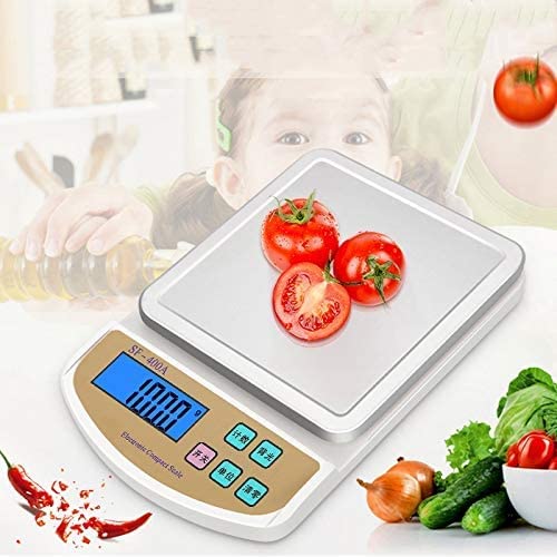 Báscula De Cocina Digital Báscula De Plataforma De Acero Inoxidable Báscula Electrónica De Precisión De 5 Kg Y 10 Kg Báscula De Alimentos para Hornear De 0,1 G Función D,5Kg/0.1G