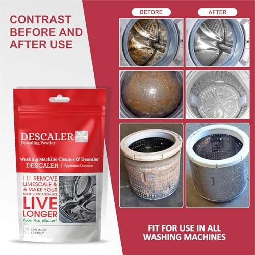 Image of Washing Machine Cleaner, Descale For Washing Machine Front Load and Top Load, Washing Machine Cleaning Powder, Descaling Powder For Washing Machine 100 gm (Packet Of 10)