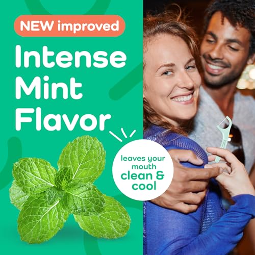 Image of Plackers Micro Line Floss Picks - Intense Mint, Floss Fiber Made Without PTFE, 150 Count