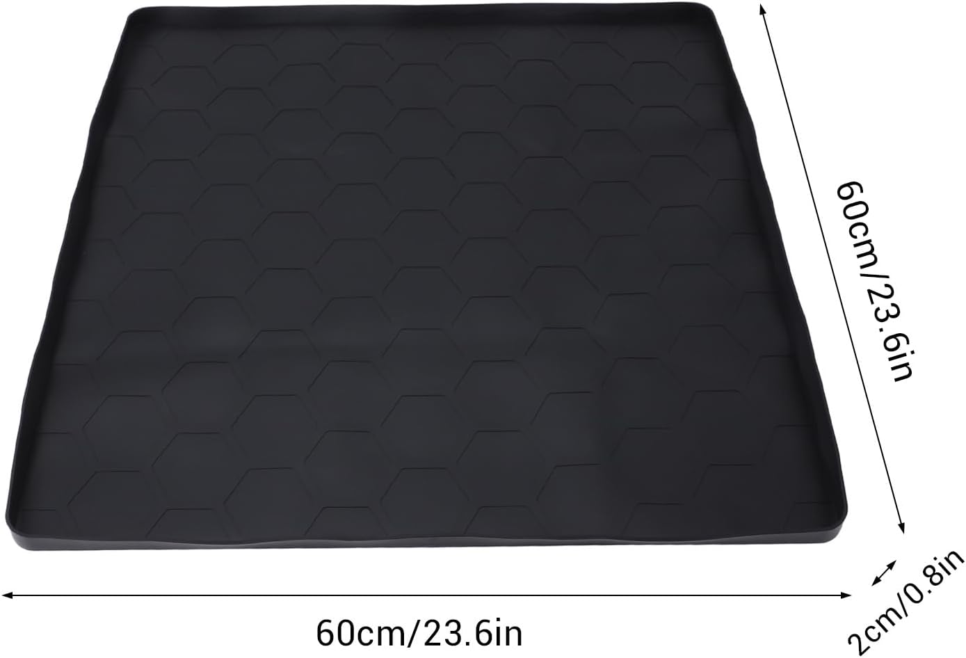 Dryer Top Protector Mat, 23.6x23.6x0.8in Leakage Proof Silicone Floor Mat Silicone Dryer Cover for Refrigerator Washing Machine(Black)