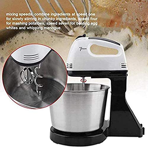 Writtian Rührmaschine Knetmaschine Mixer Handrührer küchenmaschine knetmaschine Edelstahl 7-Gang Mit Turbo-Funktion One… – Bild 4