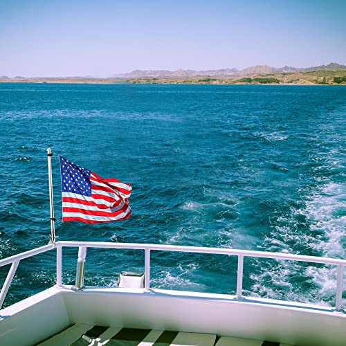 Marine City 304 Grade Stainless Steel Bright Polished Finish Sturdy Rail Mount Flag Staff Pole With Adjustable Clamps Rod For Boats – Kayaks – Yachts – Marines – Rvs – Fishing Boats (Pack Of 1) #TOP5