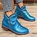 KAJXZ Women's Vintage Ankle Boots Fashion Side Zip Up Low Heel Round Toe Pointed Toe Booties Fall Winter Solid Color Chunky Heel Cowboy Boots Comfortable Slip On Flat Shoes