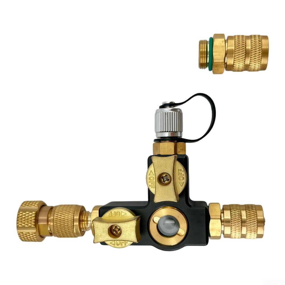 Válvula 3 Vías Cobre HVAC R410A para vacío para prueba Válvula(multi)