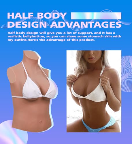Image of KUMIHO Fake Boobs Silicone Breastplate Natural Bouncy Female Fake Breast for Drag Queen Crossdresser Mastectomy Transgender