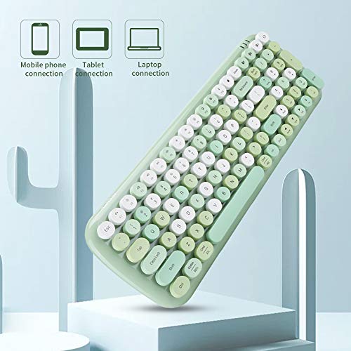 Leuk Bluetooth-toetsenbord - Draadloos Bluetooth-toetsenbord, toetsenbord met ronde toetsen, draagbaar cirkeltoetsenbord… - Image 4