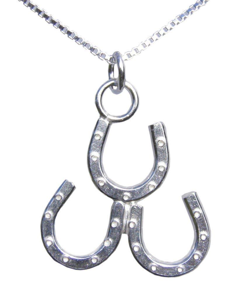Silver Horseshoes Necklace Handmade - Gift Wrapped Jewellery by Lesley H Phillips
