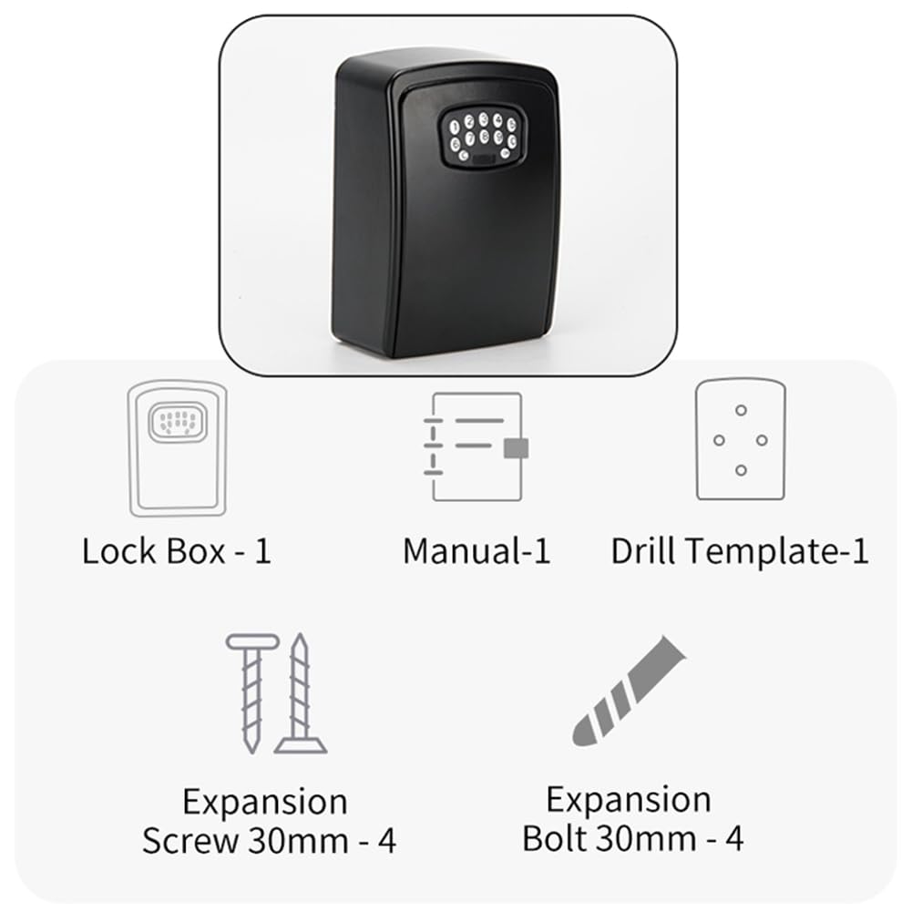 TUYA Smart Key Box BoîTe de Verrouillage de Stockage Bluetooth Smart Life App Support Mural SéCurité Antivol Lockbox-Mot de Passe