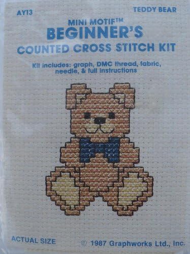 Teddy Bear - Mini Motif Counted Cross Stitch Kit - #AY13