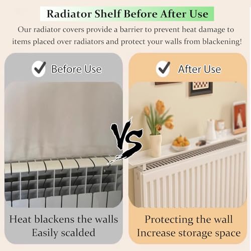 Tablette radiateur bois dans un studio ou une ferme chic