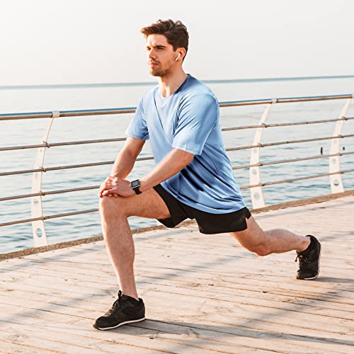 Haimont Men’s Active Quick Dry Crew Neck T Shirts, Moisture Wicking Soft Athletic Tech Performance Tee Shirt, Sky Blue, L #TOP5