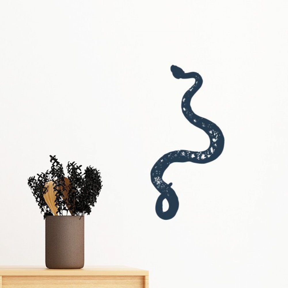 Sticker mural serpent noir 70cm amovible pour decoration de chambre