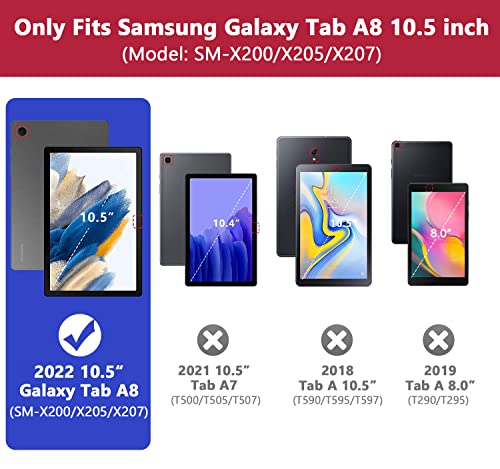 Grifobes Galaxy Tab A8 Case, For Samsung Galaxy Tab A8 Case 10.5 Inch 2022 Shockproof Rugged Protective Cover With Stand For 10.5" Tablet Sm-X200/X205/X207 For Kids Boys Children (Red+Blue) #TOP1