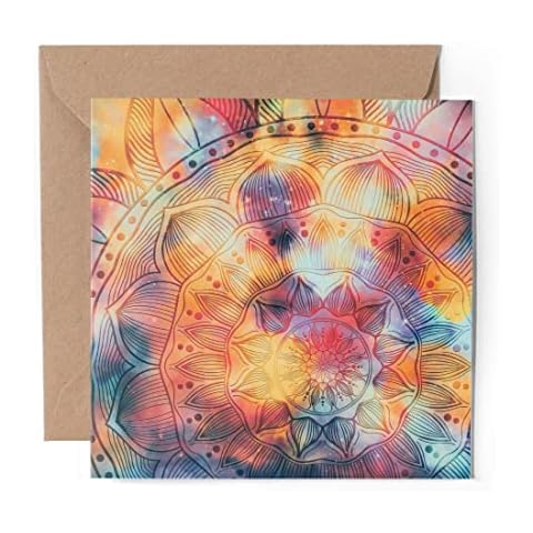 Greeting Card with Abstract Mandala Design Cover