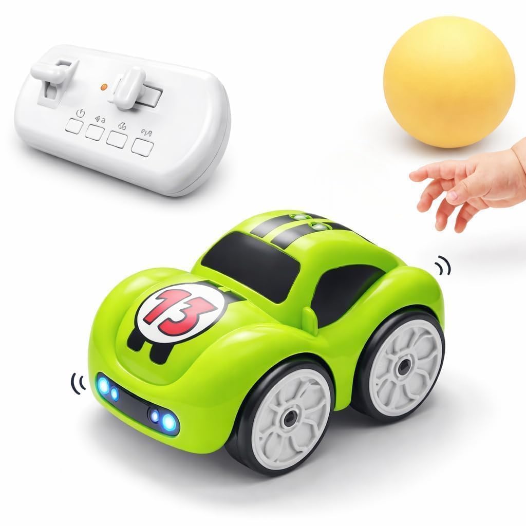Mini RC Intelligent Sensor Stunt Car Toy for Kids 3-8 | 4 Smart Modes: Follow Object, Chase, and Follow Track | Rechargeable Cartoon Car with Music & Bright LED Lights | Best Birthday Gift for Kids