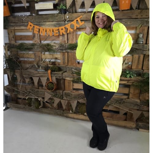 RENNER XXL Pro-X Pack It Lady - leichte dünne Regenjacke Damen Farbe Gelb, Größe 56