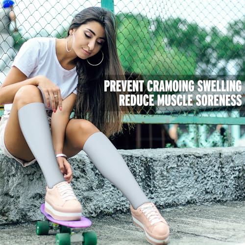 Image of 3 Pairs Compression Socks for Women & Men 15-20 mmHg- Best Support for Nurses, Running, Hiking, Recovery & Flight Socks