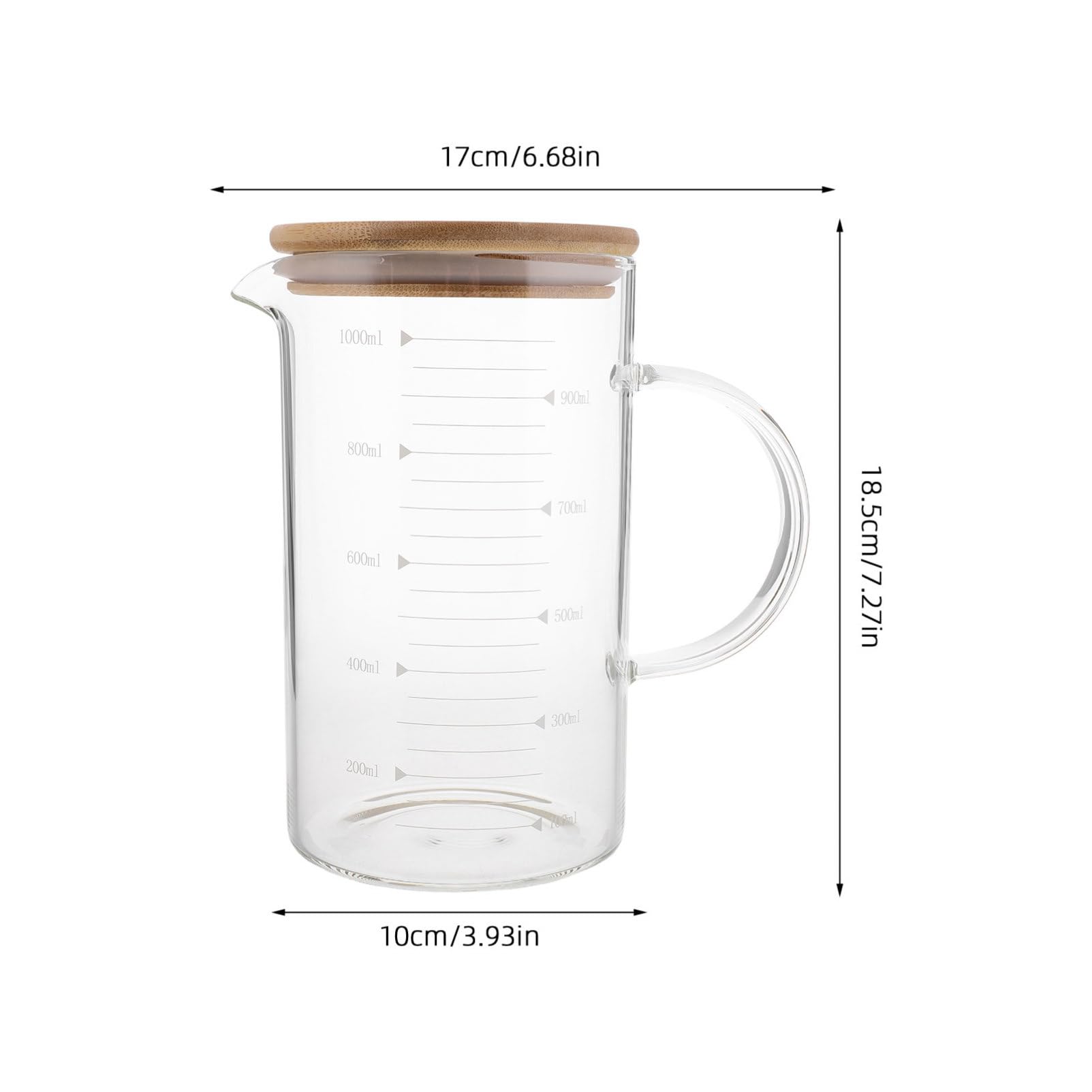 Bicchiere Graduato Vetro con e da Misurino per Bevande Versatile per Tè Freddo e Vino Design per